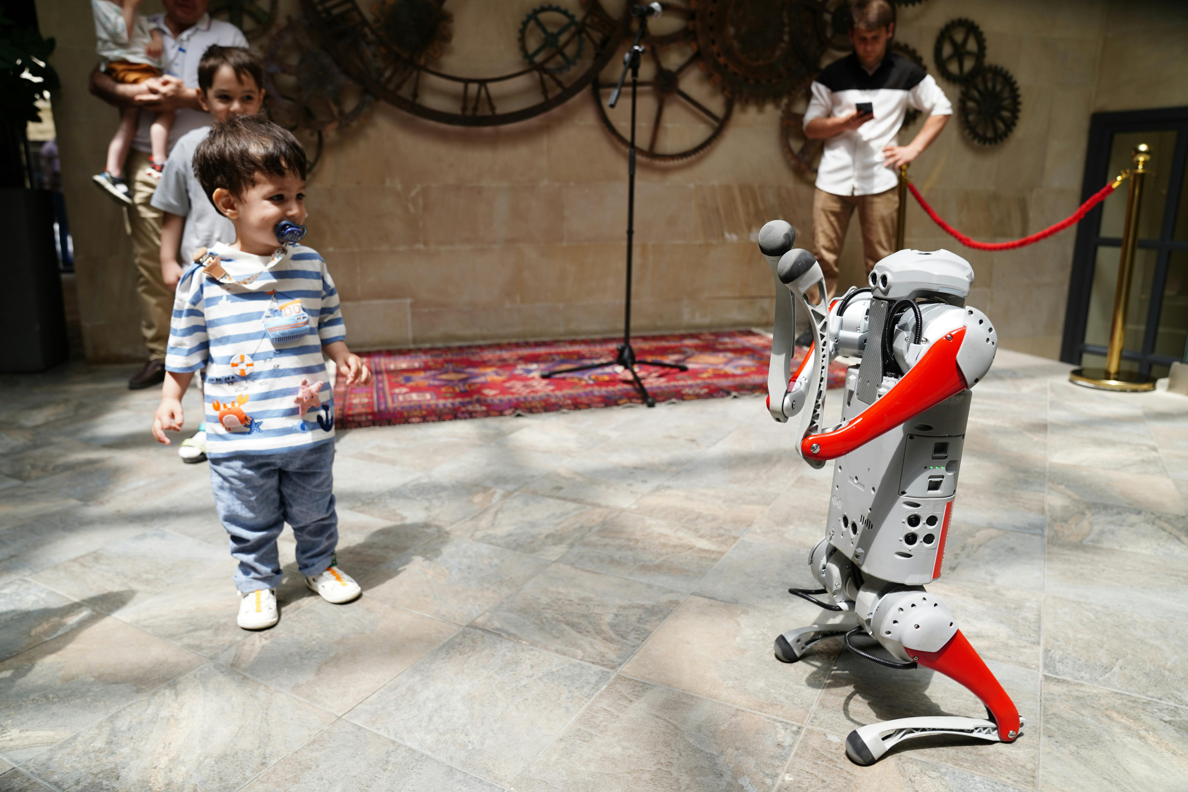 Child with educational robot